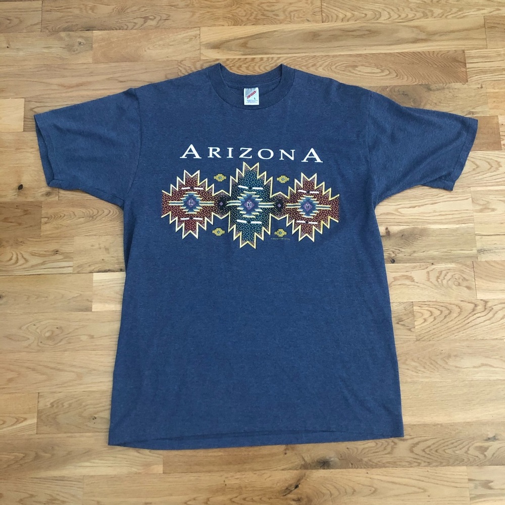 Vintage 90’s Arizona Aztec Southwest Blue T-Shirt